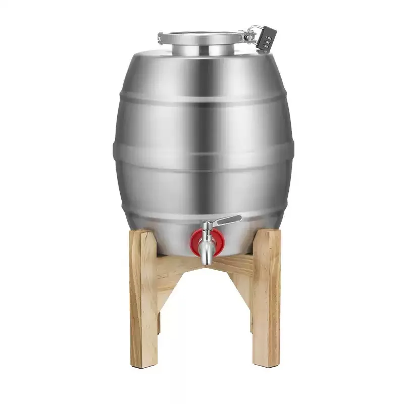 304 Food Grade Sealed Oval Stainless Steel Wine Barrel, 10L Storage Tank for Wine Oil Liquid Fermentation
