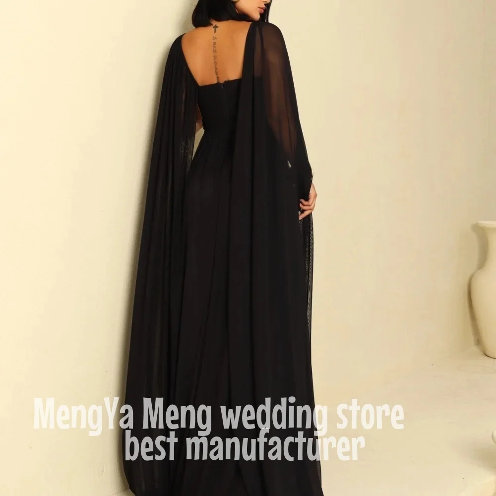 ZHUISHU Customized Shawl Square Collar Backless robes de soirée Mesh Fabric A-line Party Dress Floor-Length Strapless Prom Dress