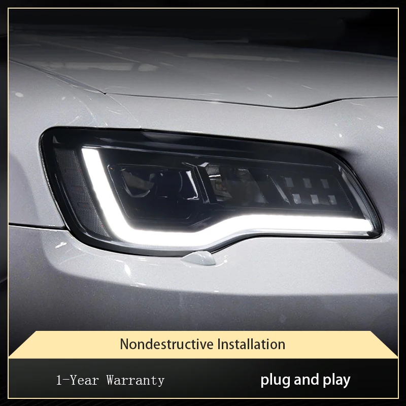 

2 шт. авто фары для Chrysler 300C 2011-2017, передняя лампа, модифицированная DRL фара, светодиодный объектив проектора, инструмент, автомобильные детали, аксессуары