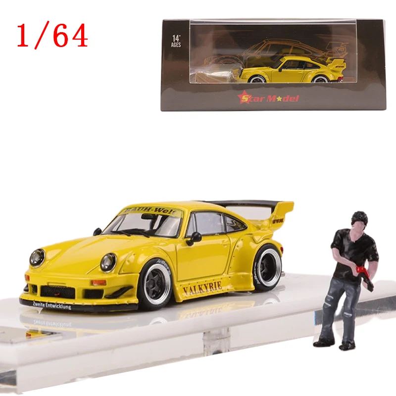 Diecast Model Car Star Model 1/64 Porsche RWB 930 Car Mode with Doll Porsche Play Vehicles Toys for Boys