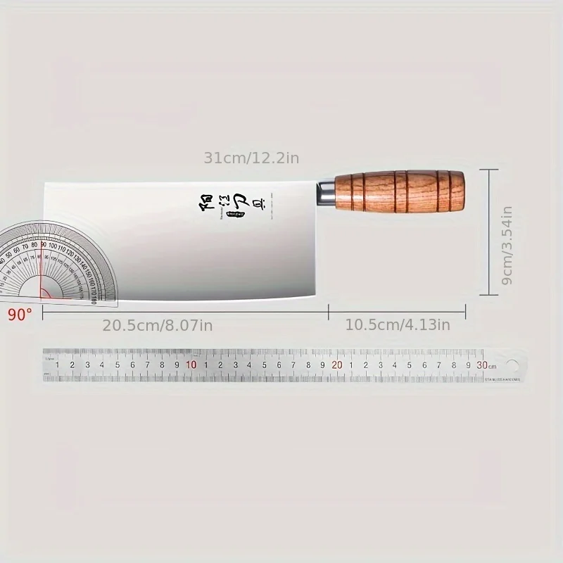 PLYS Schneidemesser mit Massivholzgriff, Schneidemesser aus Edelstahl, scharfes Gemüsemesser, Fleischmesser, Küchenmesser mit hoher Härte