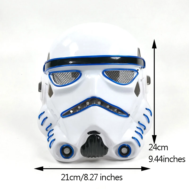 남성용 야광 군인 마스크 코스프레 전사 의상 소품 킬러 마스크 악마 마스크 야광 군인 LED 마스카라 드시프라스