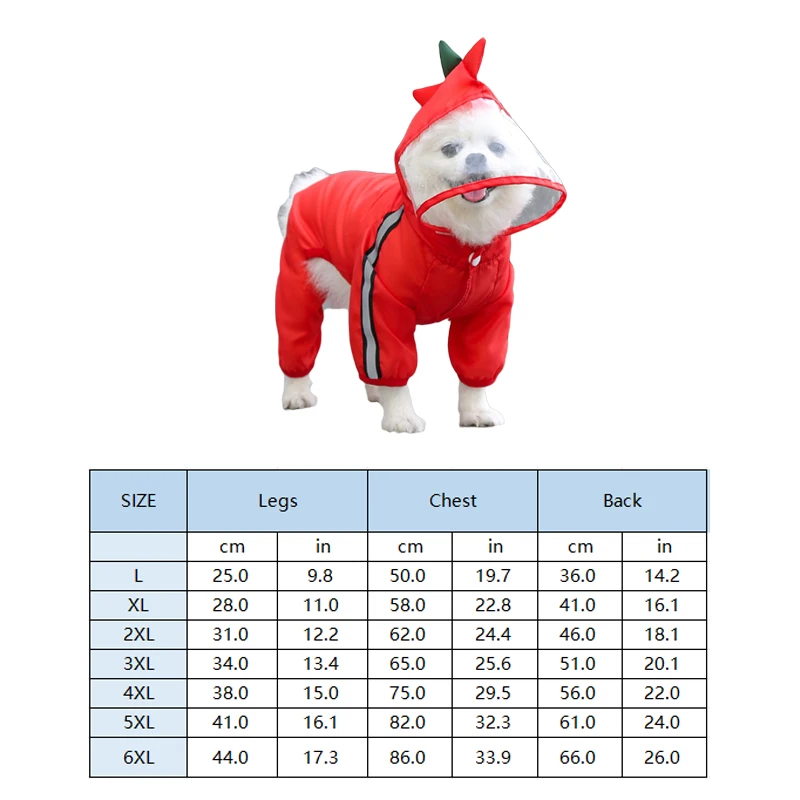 Pet Large Dog Raincoat Outdoor Funny Shape Waterproof Transparent Hat Dog Four-legged Raincoat Jumpsuit Puppy Coat Pet Clothes