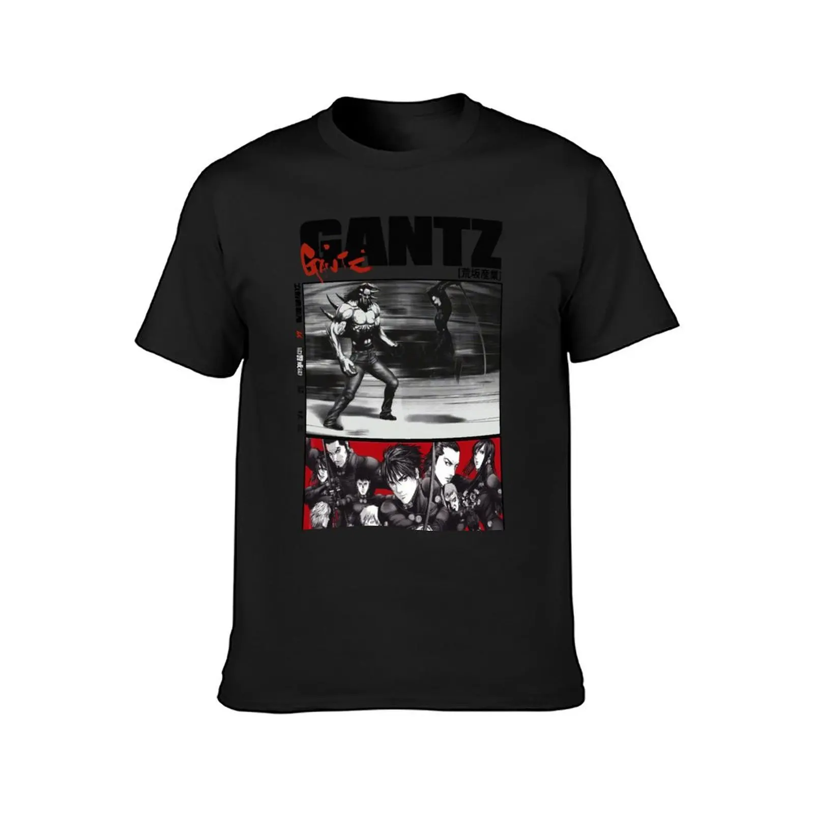 GANTZ, ガンツ , ANIME BLACK,WHITE and RED T-Shirt summer clothes kawaii clothes summer top t shirts men