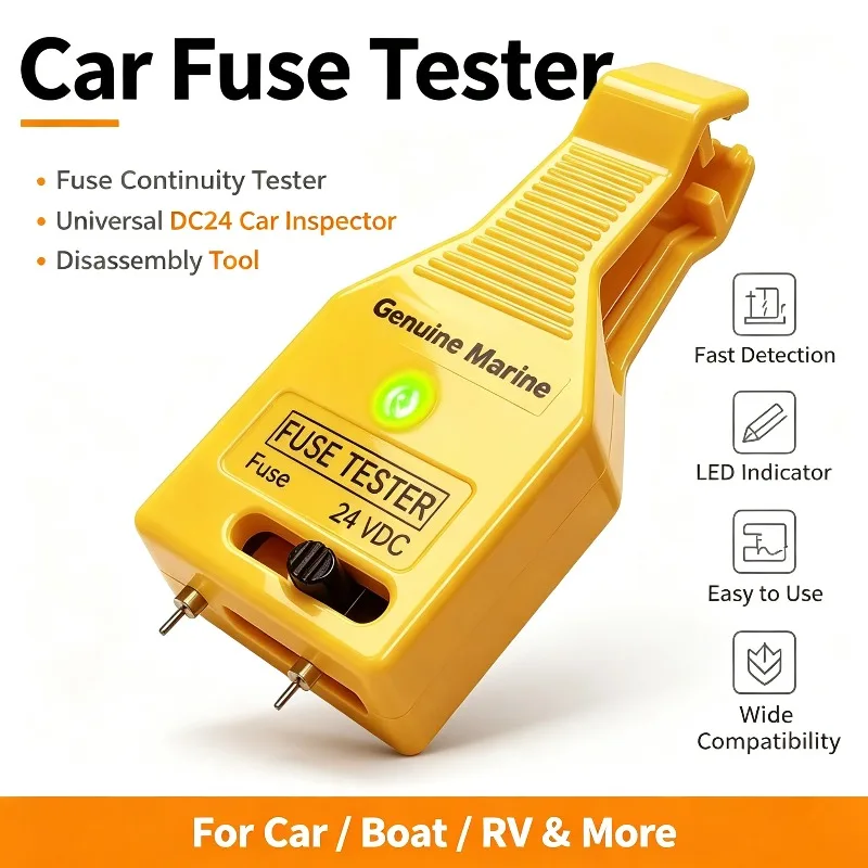 Universal Fuse Tester Multifunctional DC 24V Checking Blade Fuse Checker Puller Tool Auto Fuse Tester Car Accessories