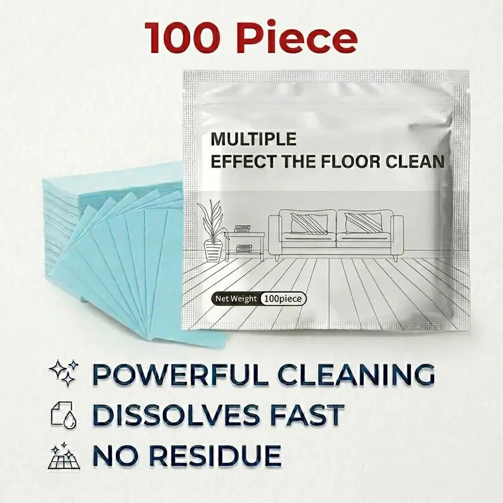 100-300PCS Floor Cleaner Concentrate Sheets Multipurpose Powerful Floor Cleaner Mop Solution Paper for Mopping Wood Tile Cleaner