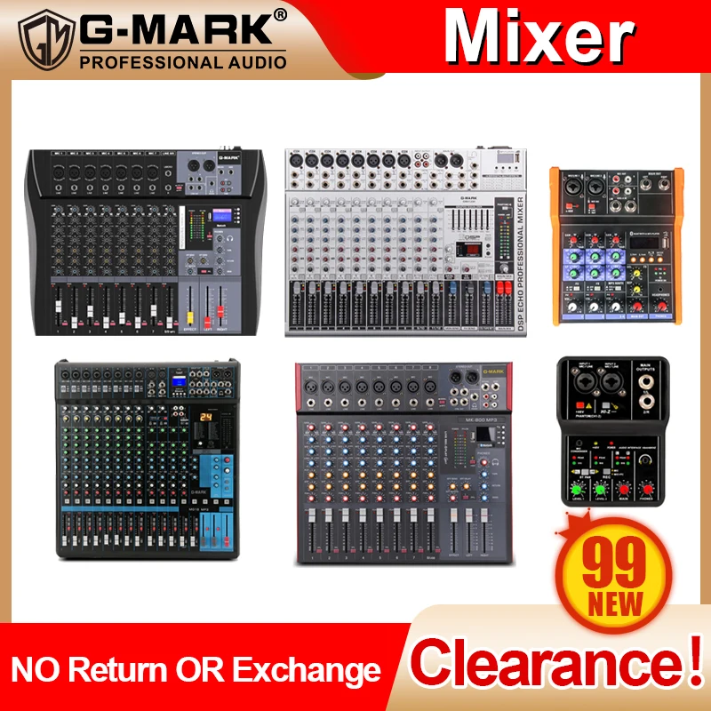 

99 New , Sound Board Mixer G-MARK PTM-4 MR80S MG16MP3 MK800MP3 GMX1200 STUDIO 2 Mixing Console USB Interface For Record Party DJ