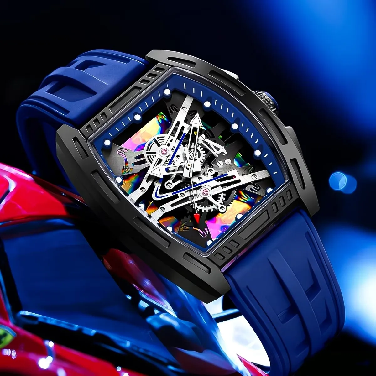 1pc Men's Elegant Casual Watch Set, Unique Rectangular Dial Quartz Watch, Ideal Gift for Anniversaries & Daily Wear