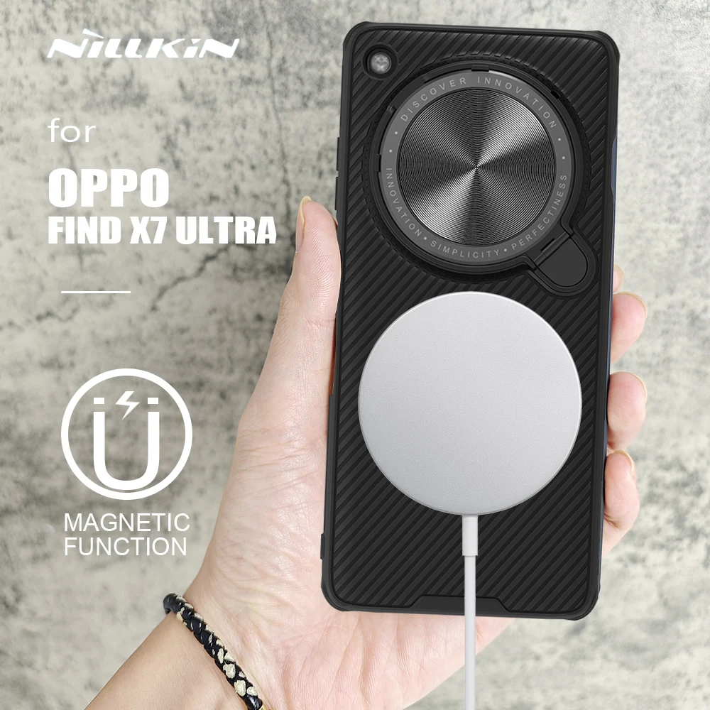 

Nillkin для Oppo Find X7 Ultra чехол Camshield Prop Магнитная крышка с подставкой для камеры для Oppo Find X7 Ultra Lens чехол