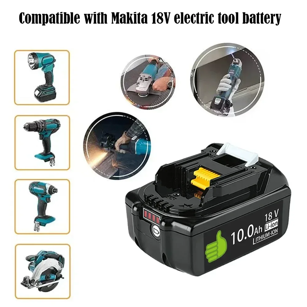 Makita Original Lithium ion Rechargeable Battery 18V 10000mAh 18v 10.0Ah drill Replacement Battery BL1860 BL1830 BL1850 BL1860B