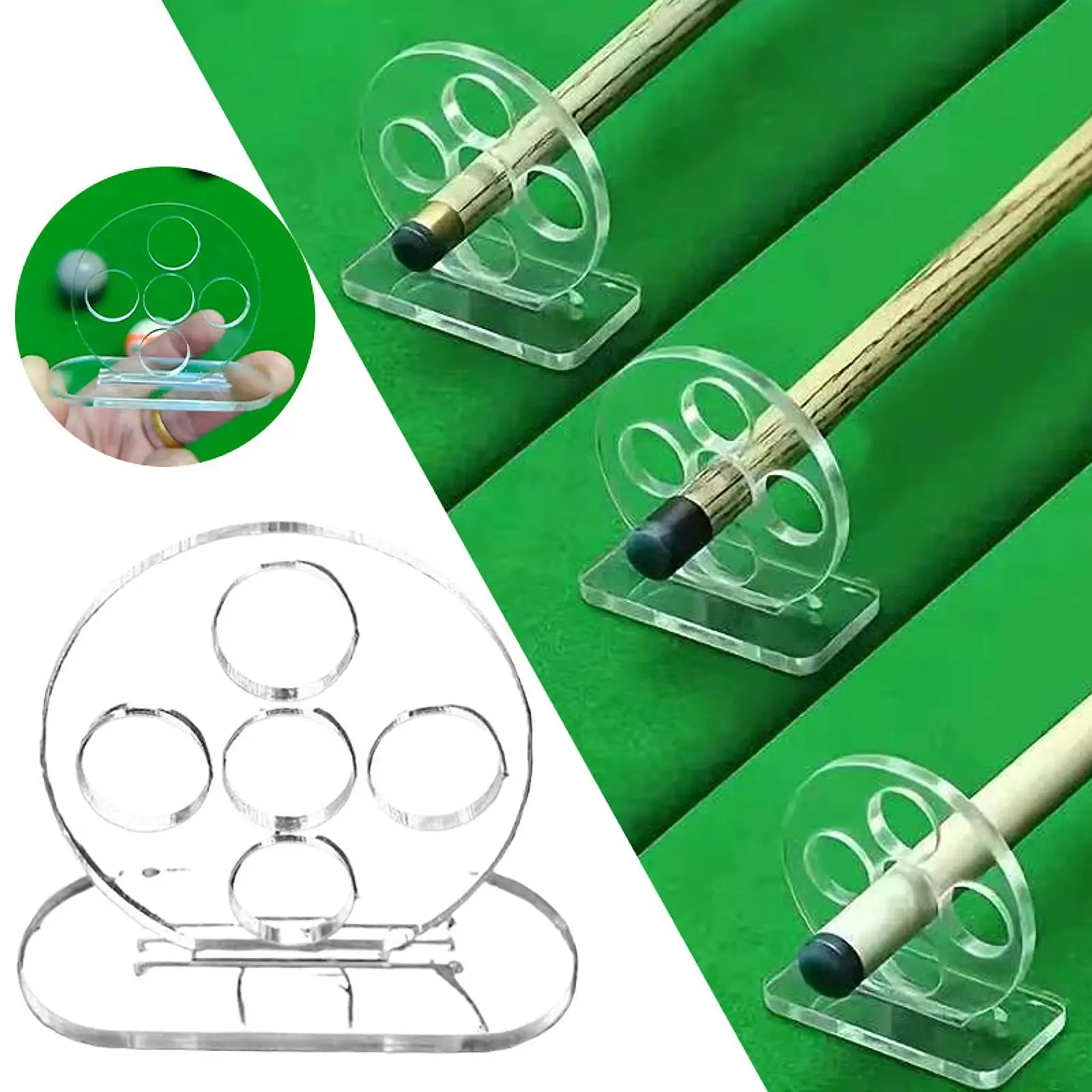 

Billiard Stroke Exerciser Pool Cue Stroke Training Device Multiuse 5 Holes Transparent for Gym Professional Player Athletes