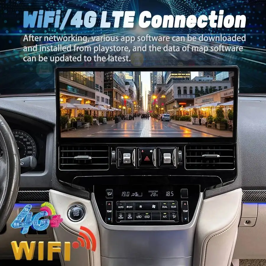 3K 17inch Screen Car Radio Android15 For Toyota Land Cruiser LC200 LC300 2007-2022 GPS Navigation Video Player CarPlay Head Unit
