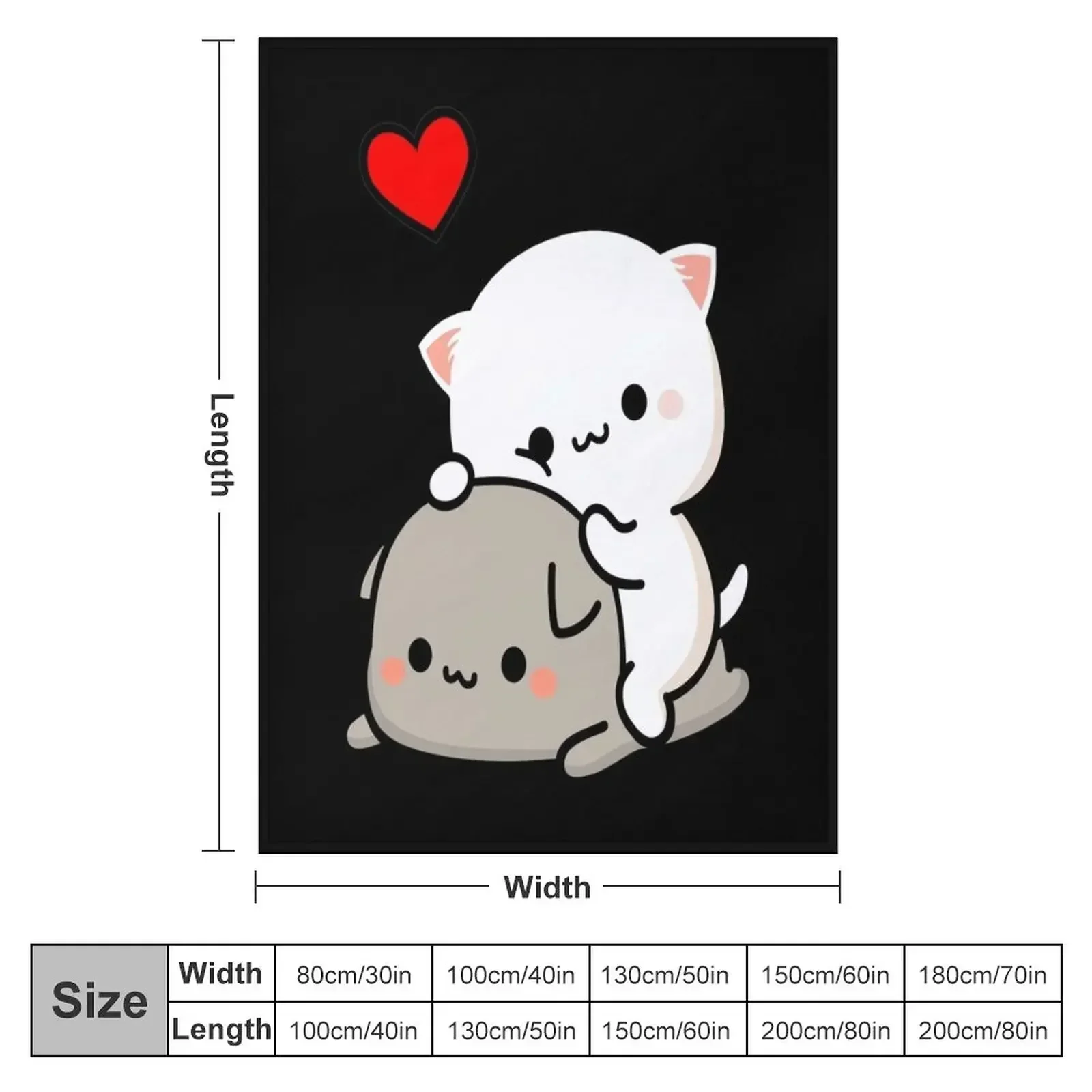 Peach Cat and Goma Love is the Answer Throw Blanket couch cozy soft plush fuzzy picnic outdoor blanket