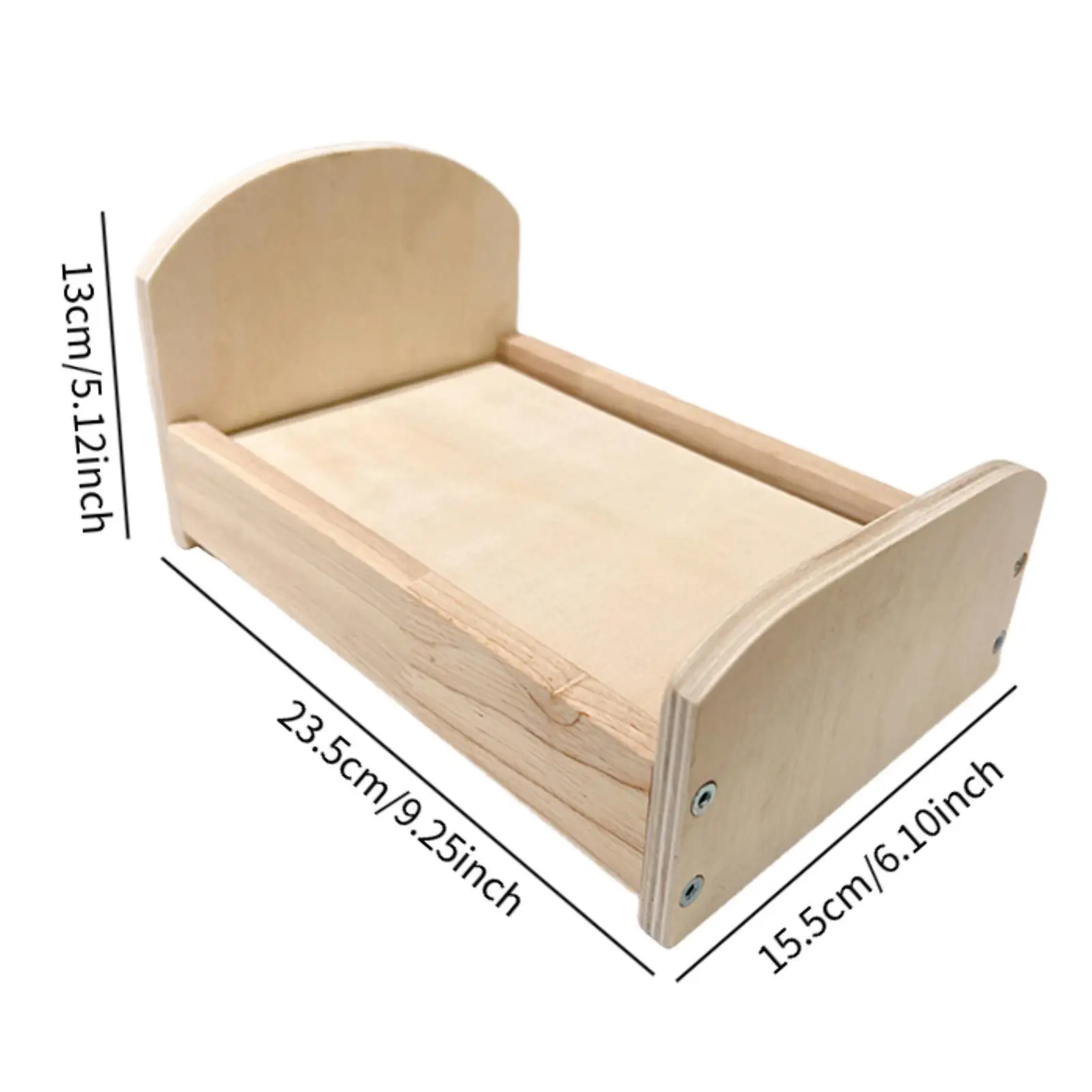 เตียงตุ๊กตาขนาด 1/12 เฟอร์นิเจอร์ตุ๊กตา ของเล่นบทบาทสมมติ เล่นสมมติ DIY เตียงจิ๋วสำหรับถ่ายภาพ ตกแต่งไดโอรามา อุปกรณ์ตกแต่ง