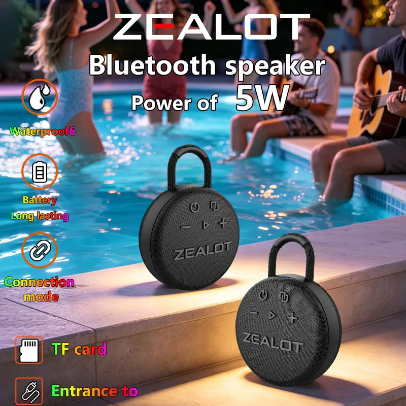 ZEALOT-S77 Portable Wireless Bluetooth Speaker,Waterproof Sports Speaker,Outdoor Camping Subwoofer, Clear Stereo Music Surround