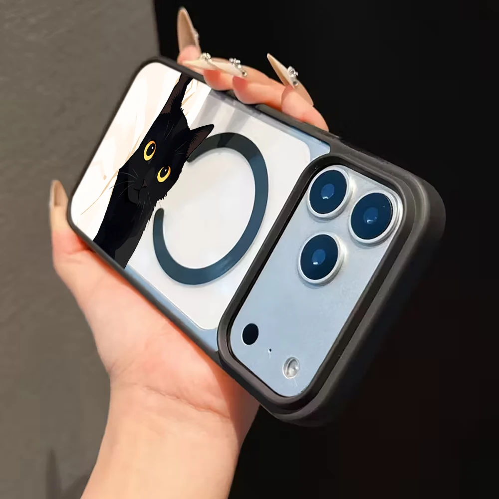 Amiable Kitten Ästhetische Klare Hülle für iPhone 17 16 11 12 15 Pro Max 13 14 Plus Hüllen für Magsafe Kabelloses Laden Sturzsichere Abdeckung – Detail 11
