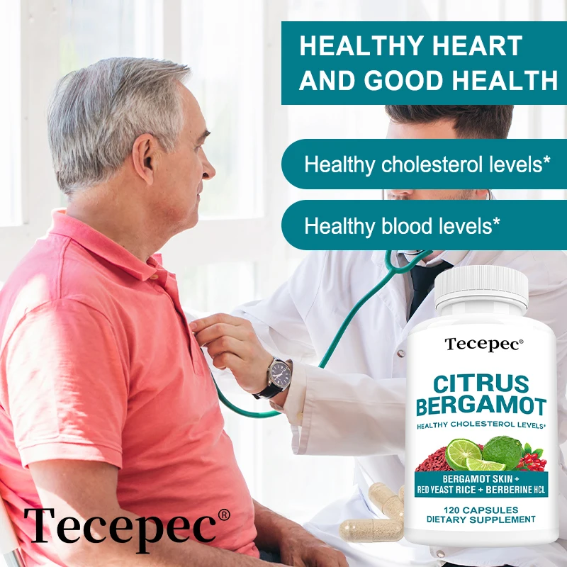 Citrus Bergamot - with Bergamot Peel + Red Yeast Rice + Berberine HCl, Supports Cholesterol and Cardiovascular Health