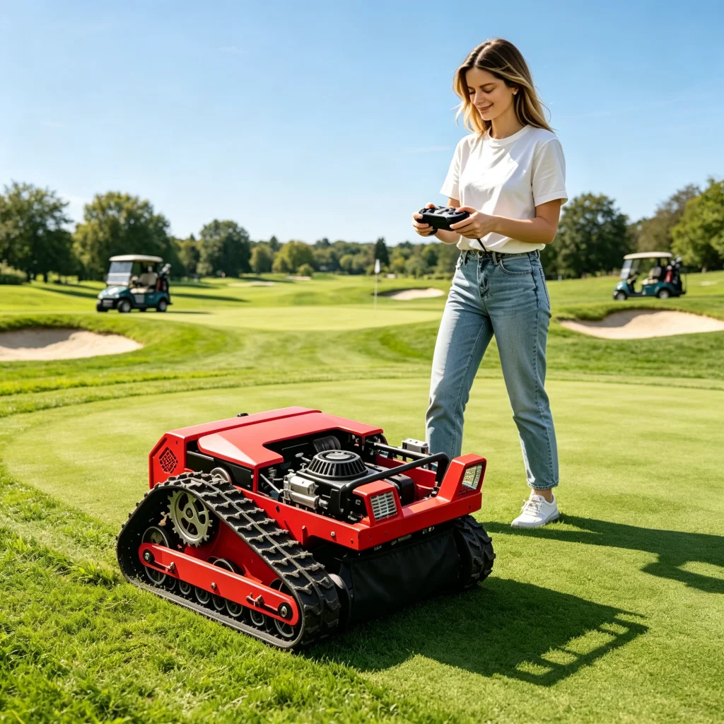 Customized Wireless Remote Crawler Lawn Mower Low Noise Operation Diesel Grass Cutter For Hillside Orchard Grass Trimming