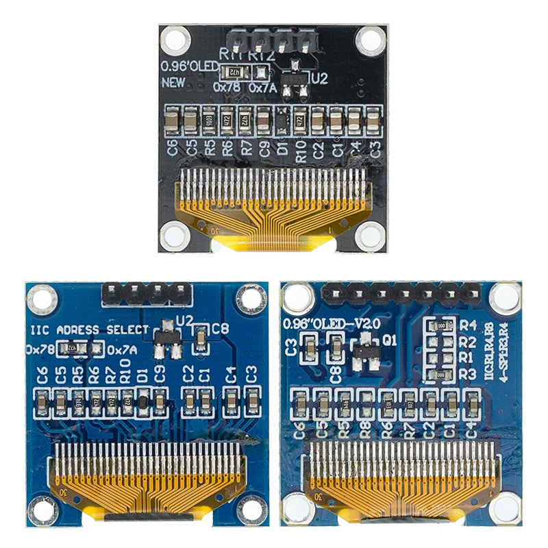 Produktbild von 5 Stück 0,96 Zoll OLED Display – 128x64 Pixel, IIC, Gelb/blau, Selbstleuchtend, 3,3–5 V, Für Arduino & DIY-Projekte