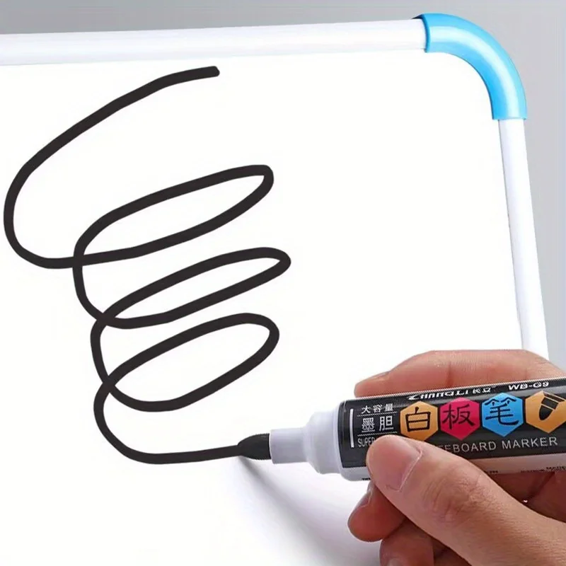 1 علامة + 1 زجاجة حبر، علامة سبورة بيضاء ذات سعة عالية قابلة لإعادة الملء باللون الأسود/الأزرق/الأحمر مع طرف عريض قابل للمسح