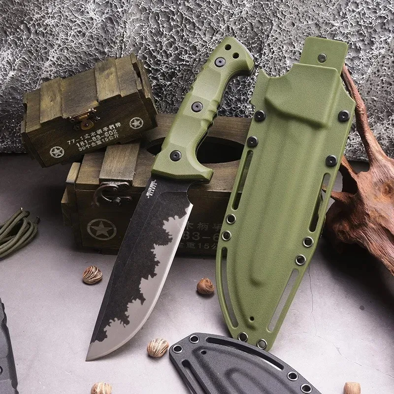 Outdoor M33 Drop Forged Outdoor Utility Knife, High Hardness Fixed Blade Camping Tool for Fruit, Food Prep & Daily Cutting Tasks