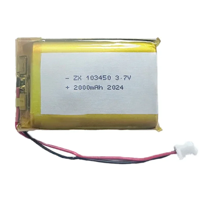 3.7V 103450 Polymer Lithium Battery Real 2000mAh Rechargeable 103450 Polymer Battery for MP5 Toys Cameras GPS Bluetooth Speakers