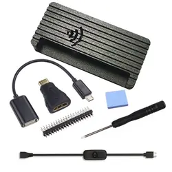 Raspberry Pie Zero WH/2W Universal Aluminum Radiator Metal Protective Shell Passive Heat Dissipation with Silicone Heat Transfer