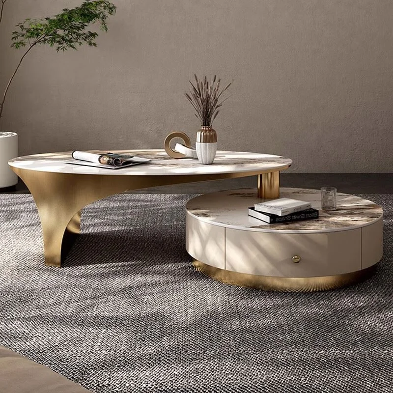 

Stainless steel coffee table living room furniture slate modern luxury coffee table with storage