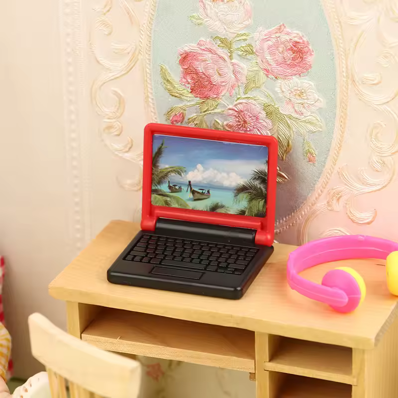 1/12 인형 집 사무실 컴퓨터 장난감