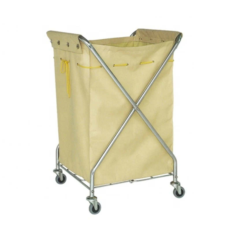 

Folding Hospital And Hotel Room Cleaning Service Laundry Linen Trolley Carts Room Service Cart