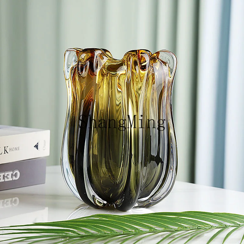 

SM light luxury glass vase living room coffee table creative water flowers home decoration
