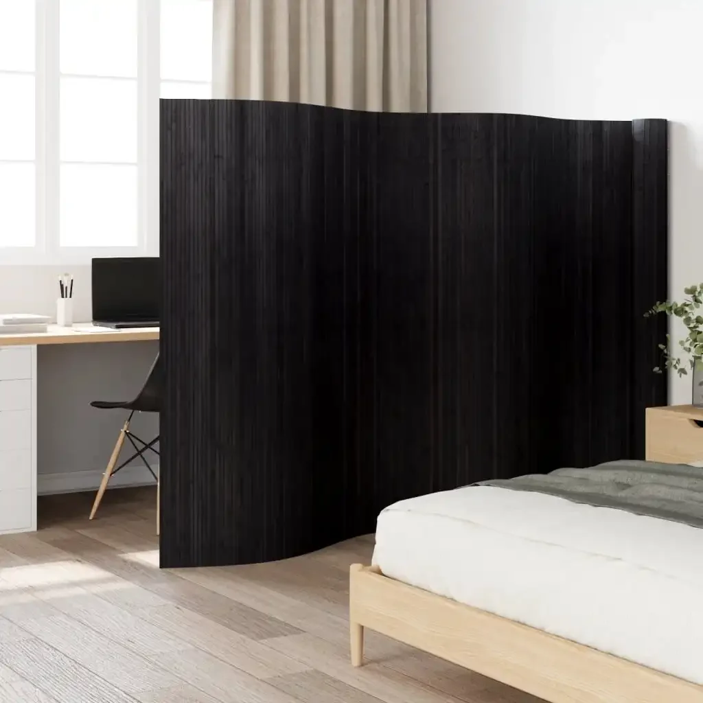 Vidaxl Black Room Divider 165X800 Cm Bamboo Privacy Screen,Out Screen,Interior Decoration