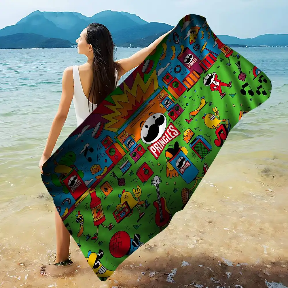 Fashion P-Pringles L-LLC Microfiber Printed Beach Towel Mountain Climbing Yoga Beach Swimming Running Absorbent Soft Towel