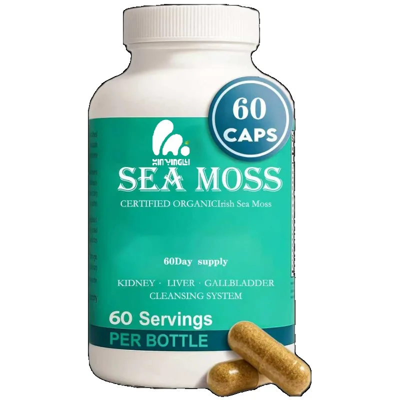 Seaweed capsules contain a mixture of dandelion roots, milk thistle, burdock roots, red clover, and parsley - liver health herbs