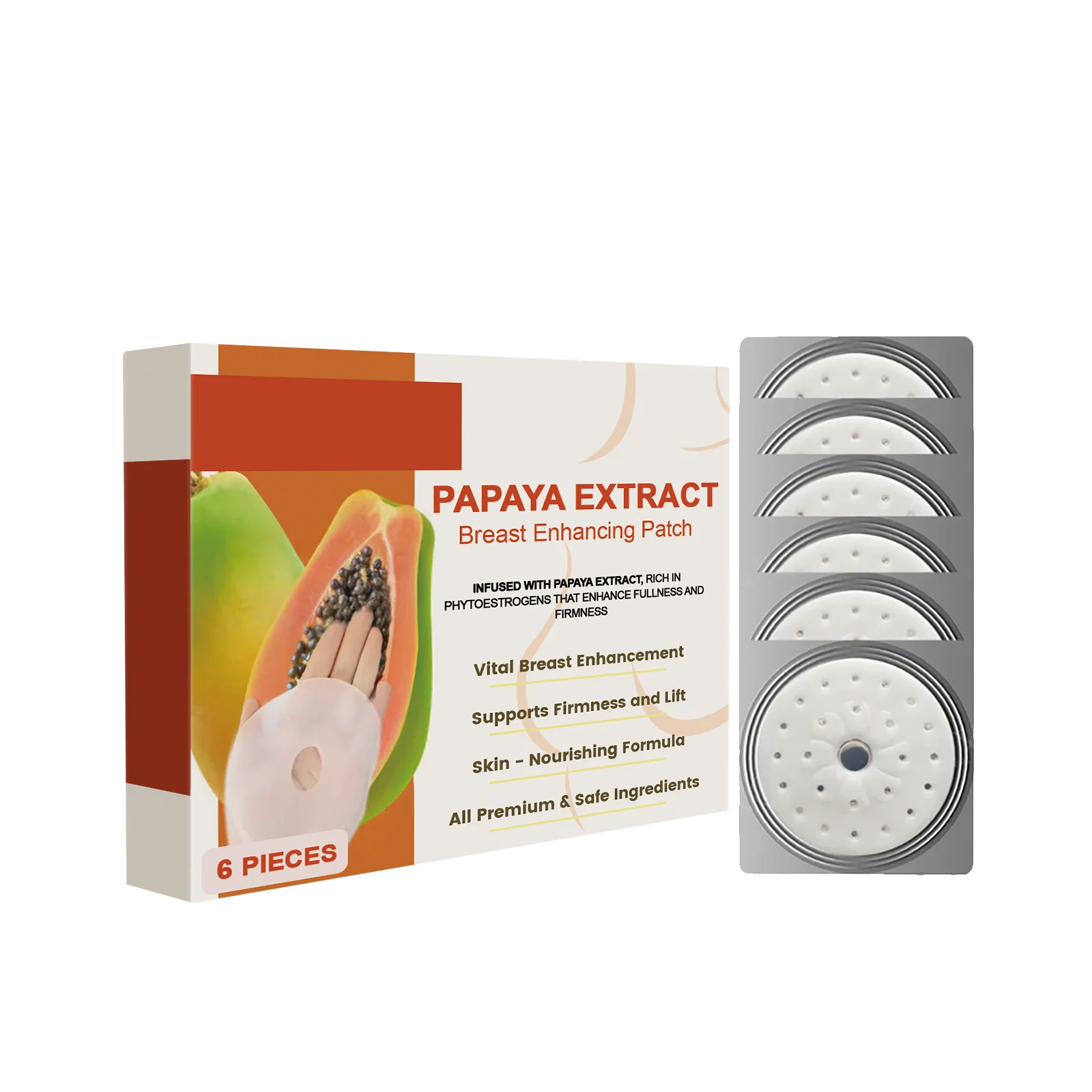 Papaya Breast Plumping Patch Chest Shaping Lifting Tightening Prevent Sagging Breathable Adhesive Fitting Breast Firming Sticker
