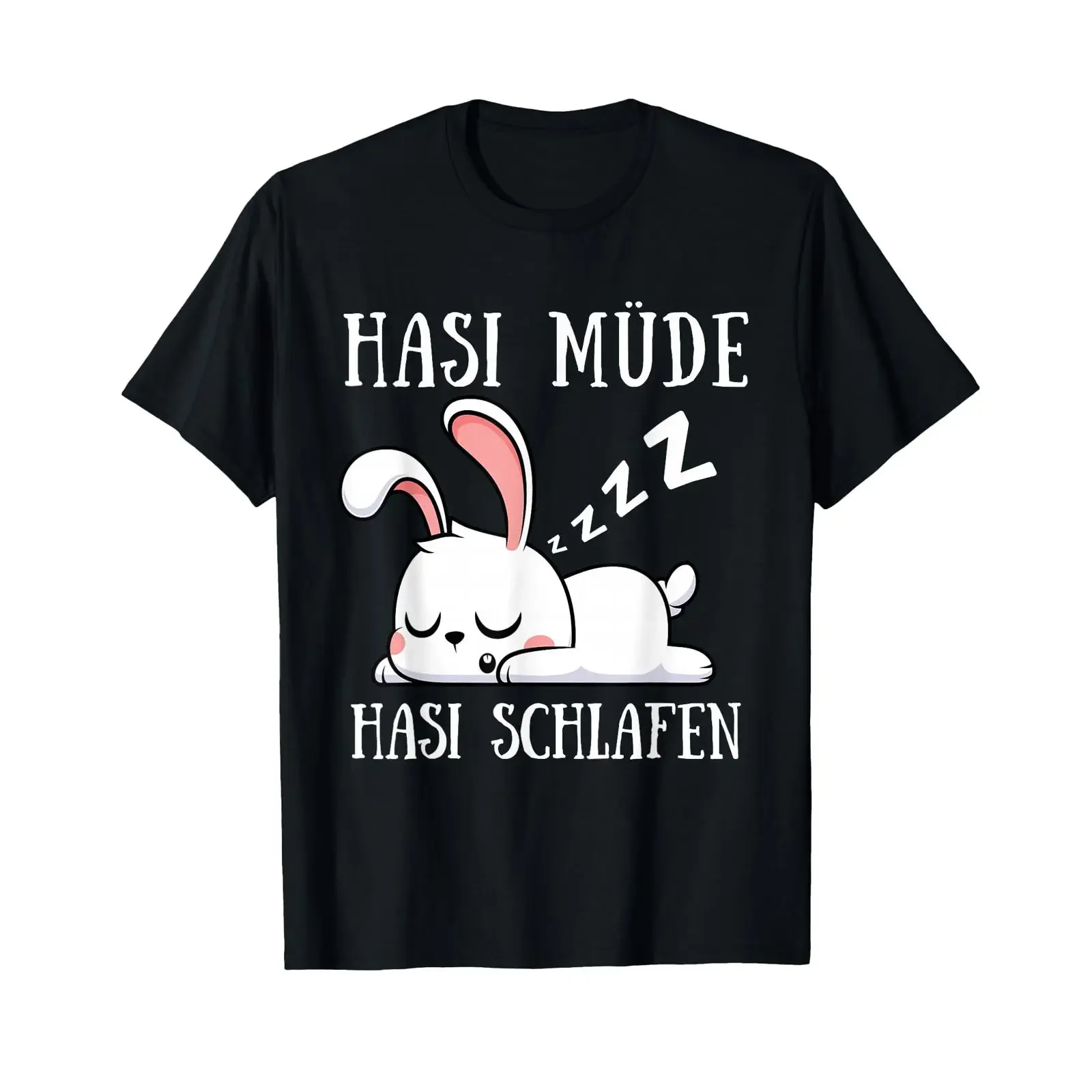 Hasi Tired Sleep Funny Rabbit T Shirt vintage Washed streetwear Stretched Soft Stylish Versatile homme Comfortable fashion