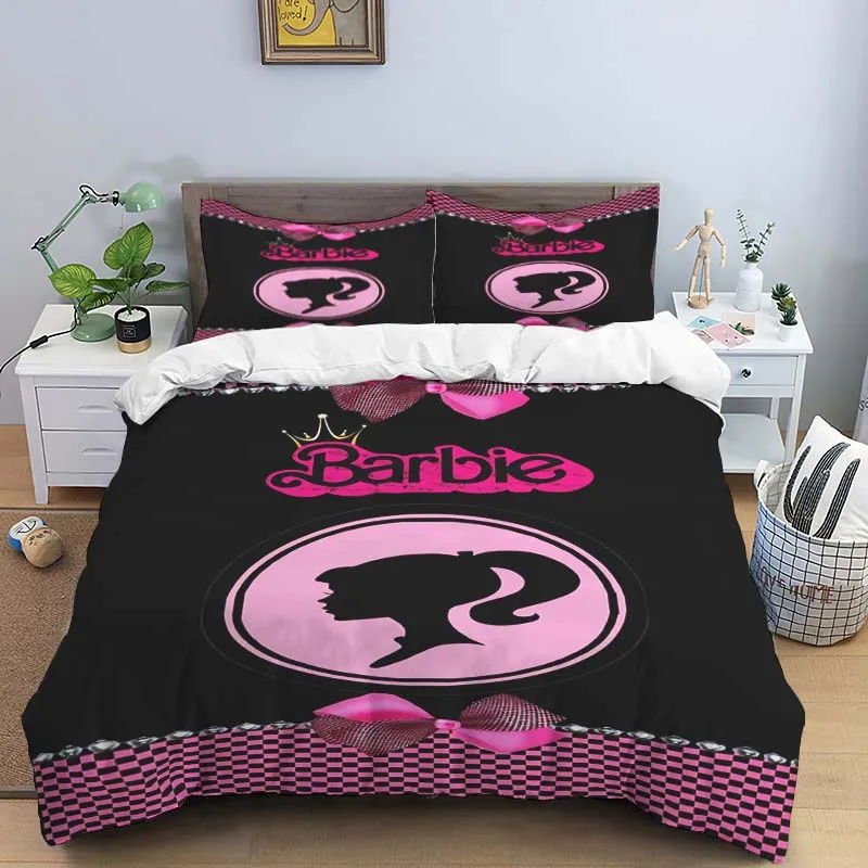 Imagem -03 - Barbie Cartoon Bedding Grupo Impressão 3d Decoração para Casa Fronha Colcha Presente Bonito Família e Amigos 11 Tamanhos