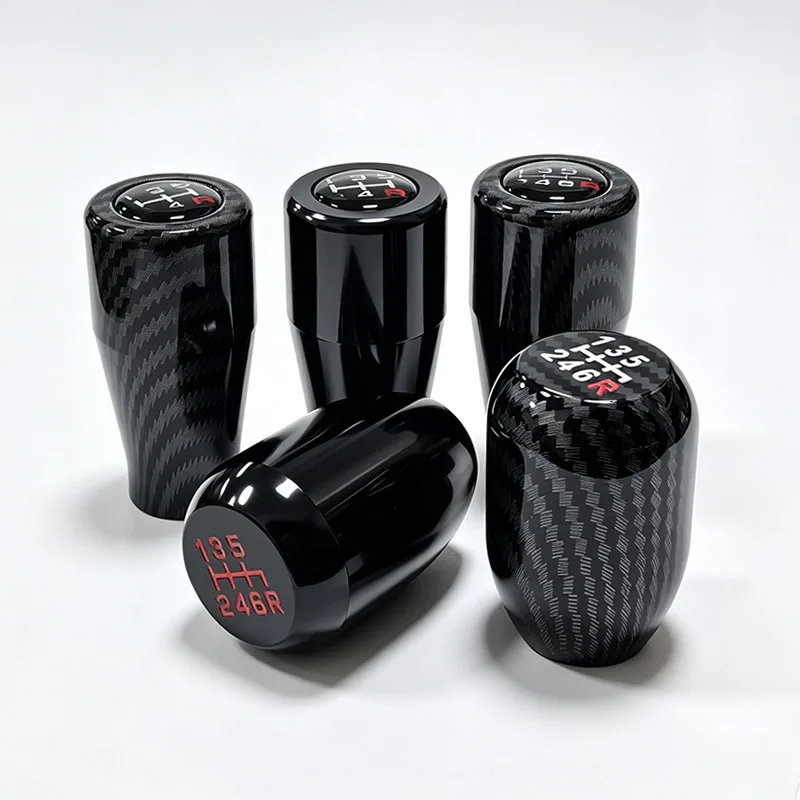 Universeller 5/6-Gang Schaltknauf aus Carbon-Schwarz für Rennwagen, Schalthebel-Kopf, Auto-Tuning-Zubehör – Detail 2