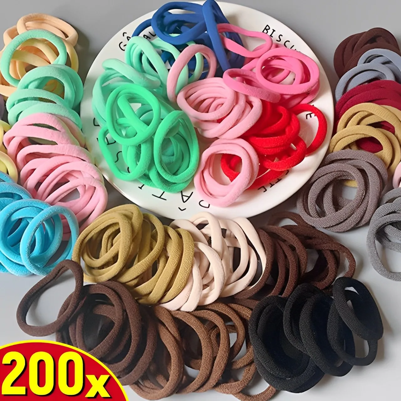 Colorful Thicken Basic Nylon Ealstic Hair Ties for Girls Ponytail Hold Scrunchie Rubber Band Kid Fashion Baby Hair Accessories