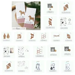 Tree Horses  Metal Cutting Christmas Deer Star Dies Silicone Stamps Scrapbooking Stencil Photo Album Card DIY Paper Embossing