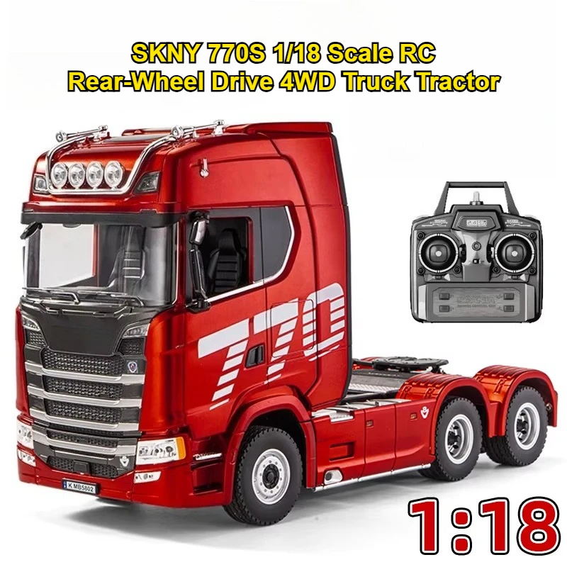 770S 1/18 RC Truck Legering Model 4WD Achterwiel 2,4 GHz Volledige Schaal 501D Trailer Cool LED Verlichting RC Truck Speelgoed voor Kinderen Volwassenen