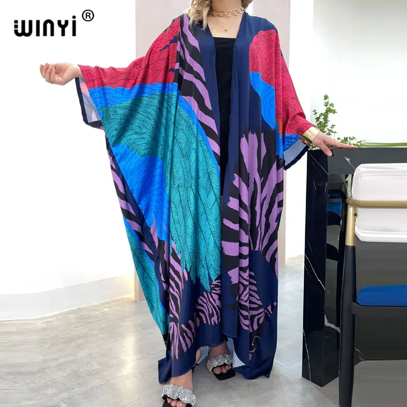 Imagem -05 - Oriente Médio Sunmer Winyi Cabolsa de lã Feminino Solto Vestido Longo Coquetel Boho Maxi Feriado Africano Batwing Manga Seda Robe