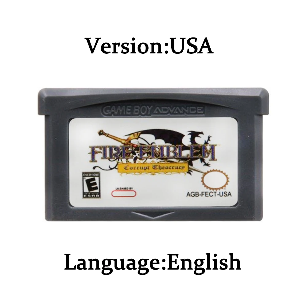 Fire Emblem Series GBA Game Cartridge Card GBASP NDS 2DS 3DS 32 Bit Console Video Games