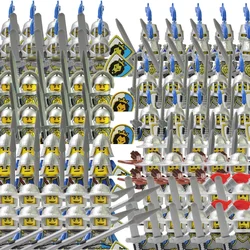 Набор римских солдат, средневековые военные фигурки, замок, Teutonic, рыцари, Спартанские строительные блоки, оружие, меч, щит, кирпичи, игрушки