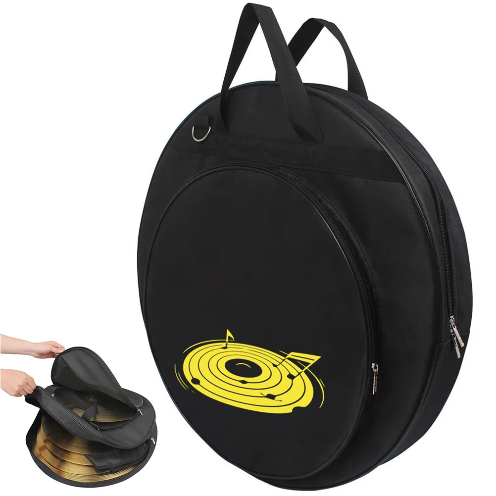 Cymbal Bag Case Carry Handle Instrument Holder Round Pockets Hardshell Backpack