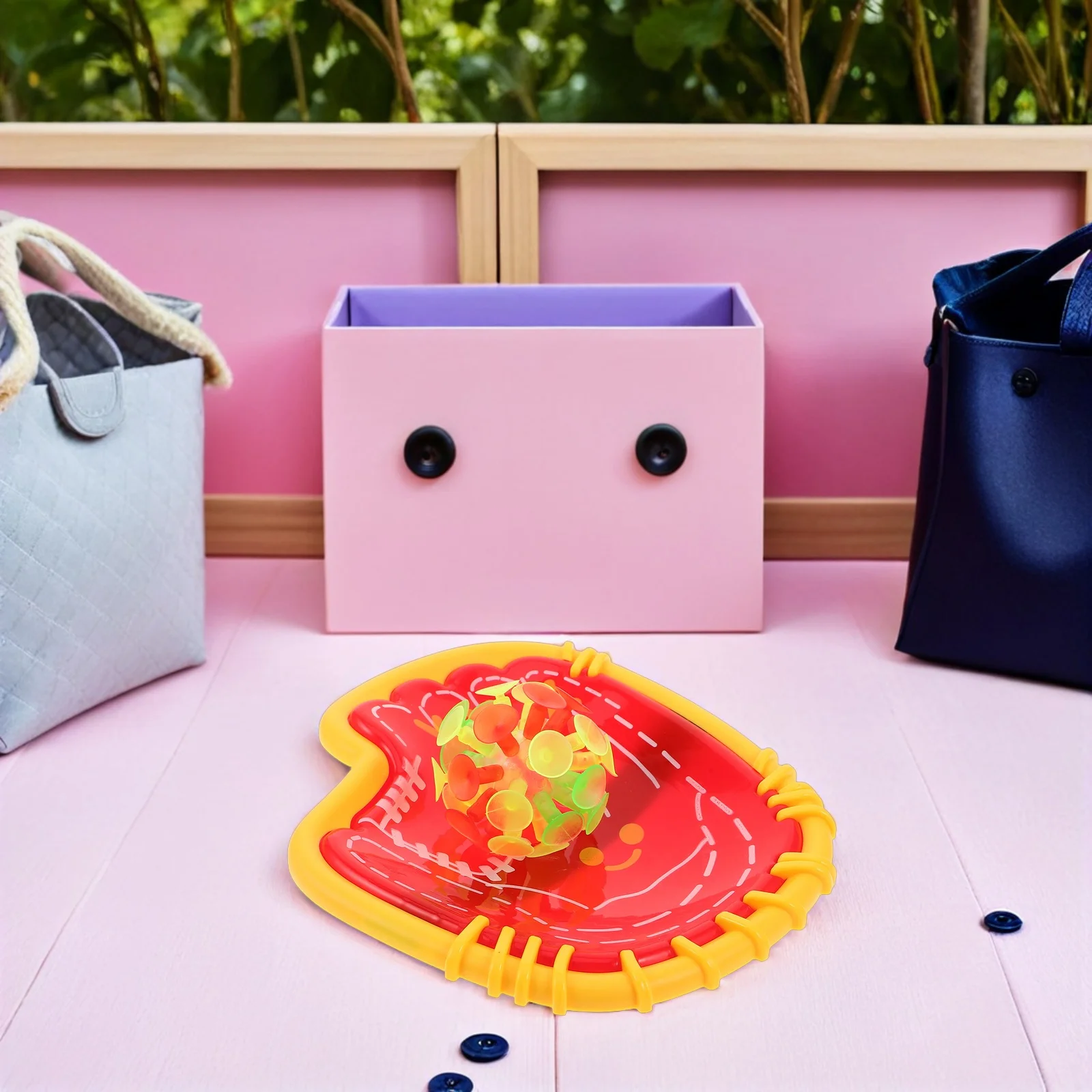 

1Set Outdoor Suction Paddle Ball Catch Game Kids Toss Catch Paddle Beach Backyard Sensory Training Sticky Ball Set