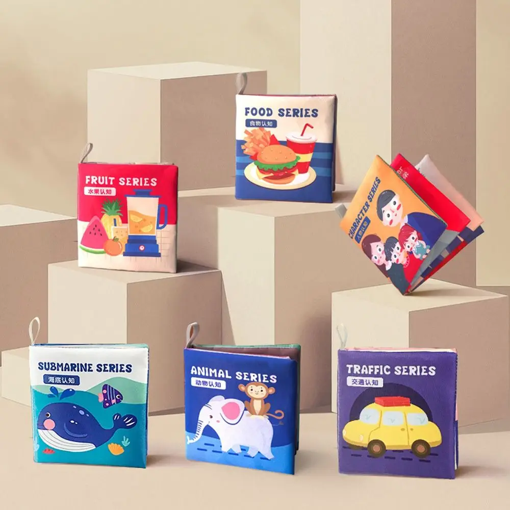 การ์ตูนสัตว์เลี้ยงเด็กผ้าหนังสือผลไม้กระดาษเสียงทารกQuiet Bookการจราจรเด็กที่มีสีสันของขวัญ