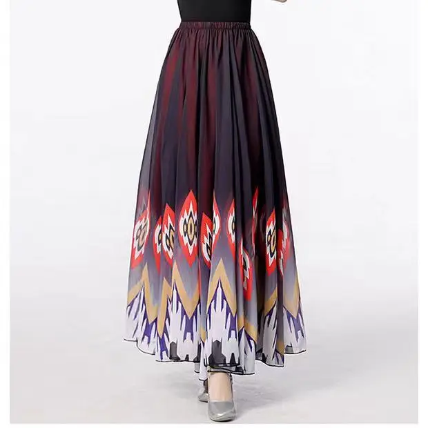 Women's Traditional Flamenco Dance Red and Black Flowing Half-Skirt 720-Degree Spin Practice Cosplay Stage Dance Performance