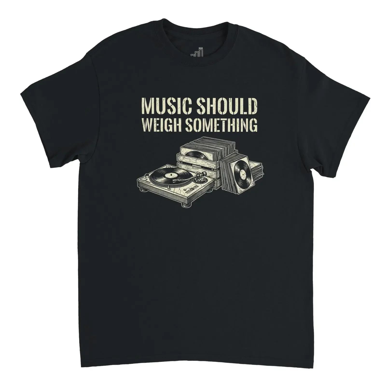 Vinyl Record T Shirt Music Should Weigh Something Audiophile Turntable  vintage Washed homme Stretched Comfortable Versatile