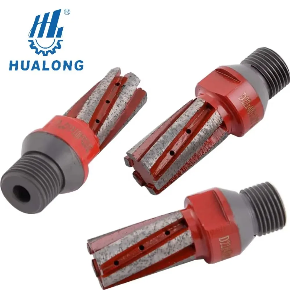 Hualong Machinery 1/2 Gas Diamond CNC Tool Countersink drill milling cutter Router Segmented Finger Bit for granite marble stone